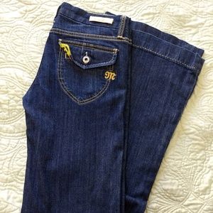 Miss me fun 70s inspired trouser dark denim jeans